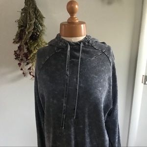 Acid washed athletic hoodie